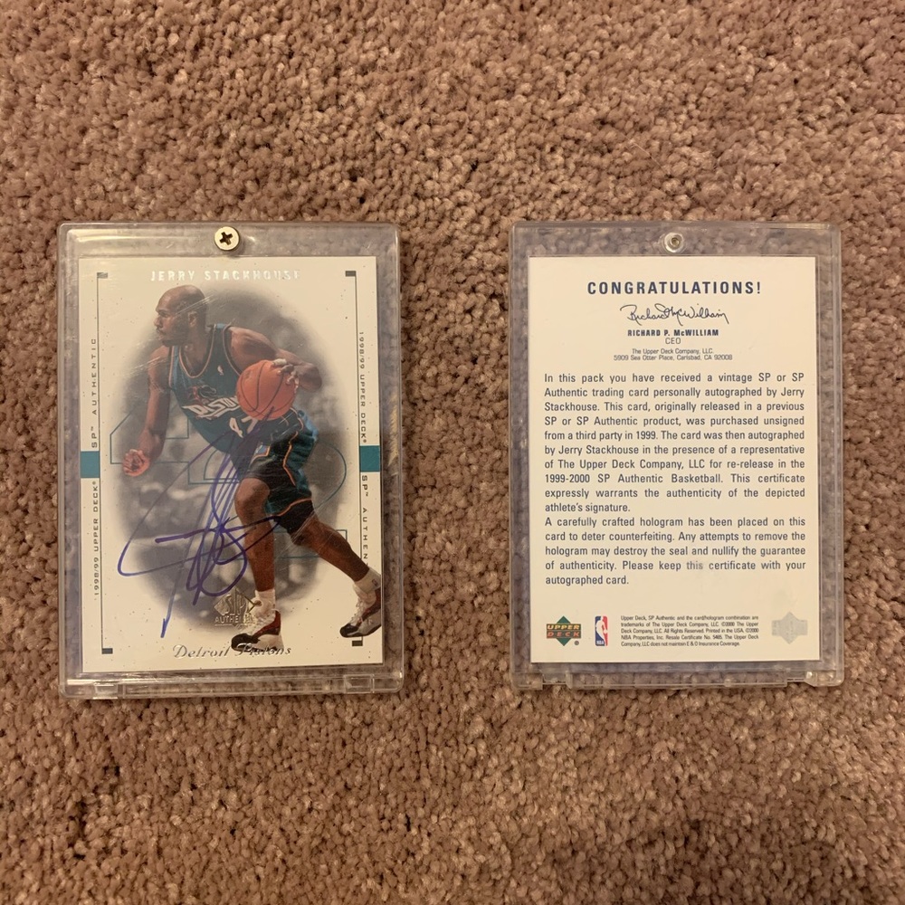 Basketball Card - Jerry Stackhouse Autographed - image 1